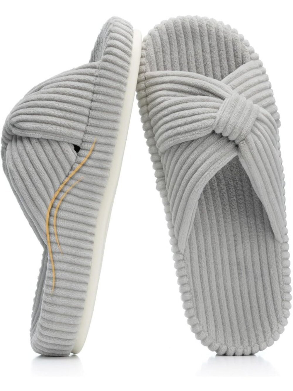 Women's Grey Orthopaedic Arch Support Slippers Memory Foam House Casual